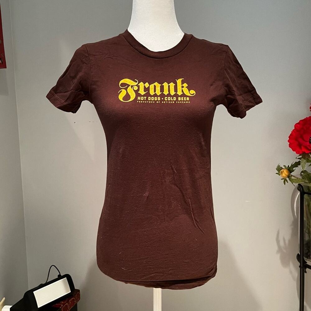 NEW American Apparal Frank Hot Dogs & Cold Beer Cotton Short Sleeve T-Shirt S/M